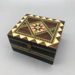 スペイングラナダ伝統工芸寄木細工タラセアビンテージ木製ジュエリーボックス小物入れ