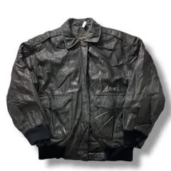 90s 本革 A-2 type レザージャケット 黒 M フライト ヴィンテージ