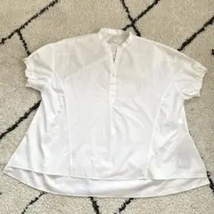 新品未着用　タグつき　袖ギャザースキッパーシャツ　ブラウス　フリーサイズ