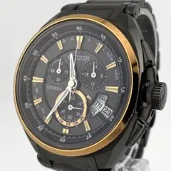 【稼働】シチズン　アテッサ　ソーラー電波　ワールドタイム　腕時計　クロノグラフ