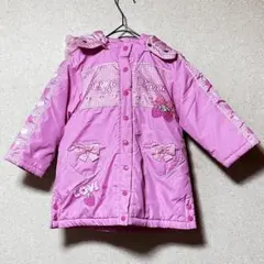Lovely　キッズ中綿ジャケット　100サイズ　ピンク　いちご柄　厚手　冬用