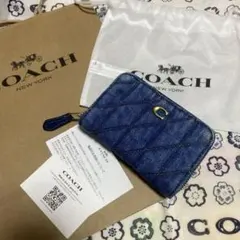 新品未使用》COACH コーチ コインケース グリーン デニム - メルカリ