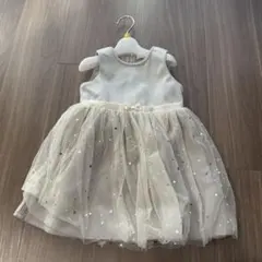 子供用 クリーム色フォーマルドレス チュールスカート 100cm