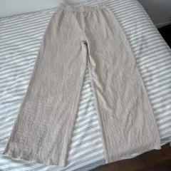 しまむら春夏 ストレートパンツ グレーベージュ M