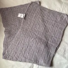 ニットマフラー　パープルグレー