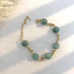 アマゾナイトチェーンブレスレット/ジャスター付き/天然石/パワーストーン/ブルー