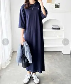 GeeRA別注 U.S. POLO ASSN. 配色ステッチＴシャツ ワンピ