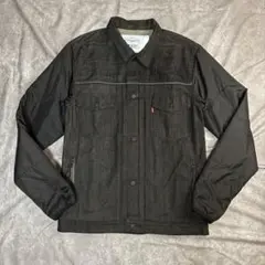 美品 STUSSY x リーバイス ブラックデニム 袖切替 中綿ジャケット M