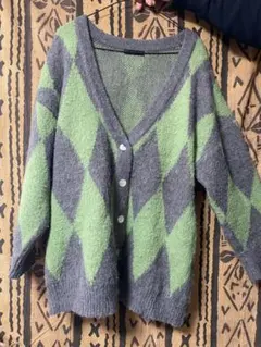 JEANASIS ダイヤモンドパターン カーディガン