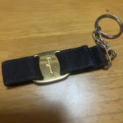 Ferragamo フェラガモ　ブラックリボン　キーチェーン　キーホルダー