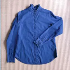 UNIQLO イネス　レディースSサイズ　フリルシャツ　ネイビー