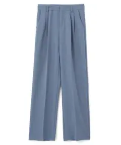 ライトブルー センタープレスストレートパンツ