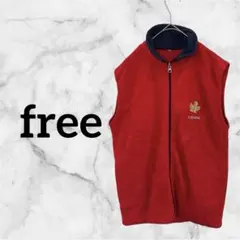 【free】カナダ メープルリーフ刺繍 フリースベスト