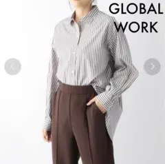 GLOBAL WORK 365日 ストライプシャツ 長袖のサムネイル