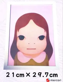 奈良美智 Nara Yoshitomo 額入り 白 アート ポスター 大人気