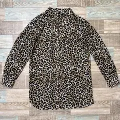 H&M DIVIDED シャツ ブラウス レオパード ヒョウ シースルー S相当のサムネイル