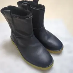 ♡美品　エコーeccoレザーショートブーツ　CREPETRAY黒 ラバーソールのサムネイル