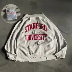 90's 刺繍タグReverse Weave“USA製”Boro sweat