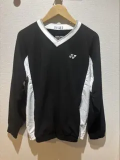 ヨネックス 長袖 トレーナー　Vネック　スポーツ　黒/白　バドミントン　テニス