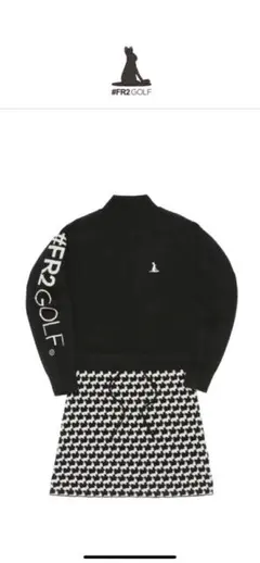 fr2 ゴルフウェア ワンピース エフアールツーゴルフ ワンピース 白×ベージュ ボーダー柄