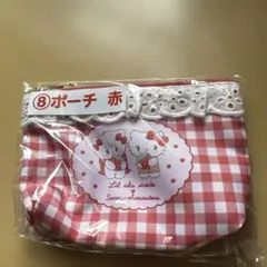 サンリオ チェック柄ポーチ 赤のサムネイル