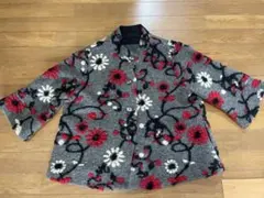 COMFORTABLE 花柄 カーディガン グレー LLのサムネイル