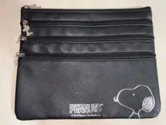 PEANUTS スヌーピー ポーチ ブラック 4ポケット