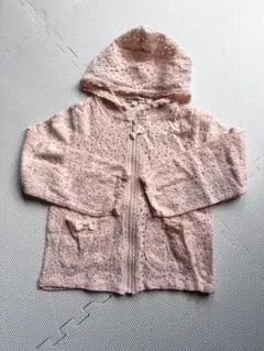 anyFAM★レース編みフード付きパーカー★ピンク★美品★120cm