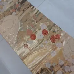 正絹 袋帯 六通 金 九百佐賀錦 風景 御所解のサムネイル