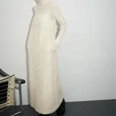 ヘアリージャカードキャミワンピース