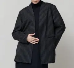 美品 Curensology カレンソロジー ウールピンストライプジャケット