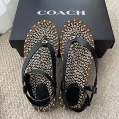 【美品】COACH レザーサンダル 黒　23•5cm gracy leatherのサムネイル