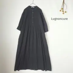ルノンキュール◉ピンタックシャツワンピース　薄手綿100%　裏地付き　美品