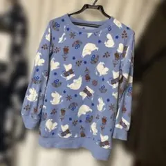 UNIQLO Moomin フリース スウェット トレーナー ブルー Mのサムネイル