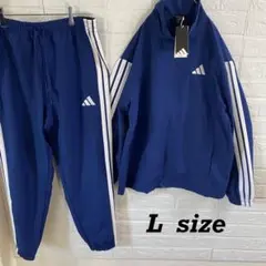 【未使用品】アディダス　刺繍ロゴセットアップトラックジャケット　ネイビー