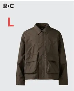 コットンショートブルゾン ユニクロC ダークブラウン UNIQLOC