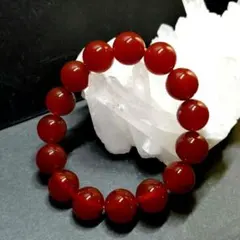 【割引特価】レッドアゲート　赤瑪瑙　大珠14㎜　ブレスレット　天然石