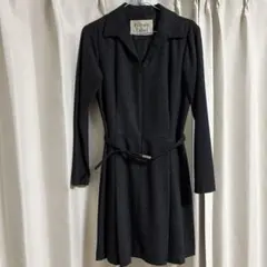 Private Label ひざ丈ウールワンピース グレー ベルト付きのサムネイル