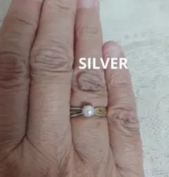 ☆小さなパール ツートン SILVER リング
