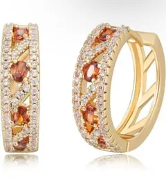 ピアス レディース スワロフスキーフープピアス 人気 上質赤 青 白ジルコニア