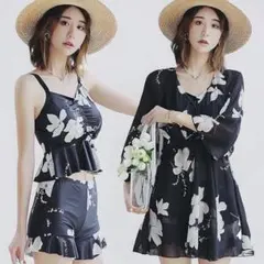 水着 レディース 体型カバー 3点セット