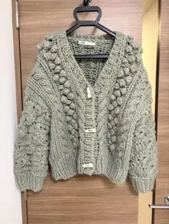 ZARA グレー ニットカーディガン