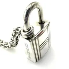 【美品】HERMES/シルバー/カデナ/ネックレス/革紐(新品)付き HERMES エルメス カデナファンタジーハートネックレス シルバー
