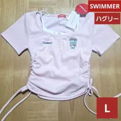 SWIMMER スイマー　カットソー　Tシャツ　重ね着風　L ピンクのサムネイル
