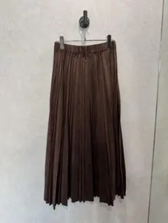 新品タグ付き プリーツスカート ゴムウエスト ブラウン