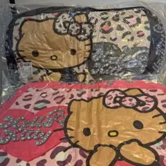 ハローキティ もちもちクッション　2点セット ヒョウ柄 ピンク 日焼け　キティ