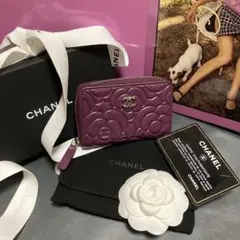 極美品✨】シャネル 財布 カメリア ステッチ リング付 コインパース 