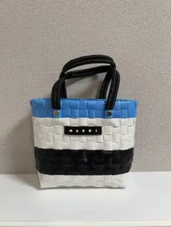 MARNI マルニ かごバッグ ブルー×ホワイト - メルカリ