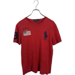 POLO ポロラルフローレン　レッド　ビッグポニー　半袖tシャツ トップス　M