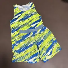 SALE★asics 蛍光イエロー 青 スポーツ用 タンクトップとショートパンツ
